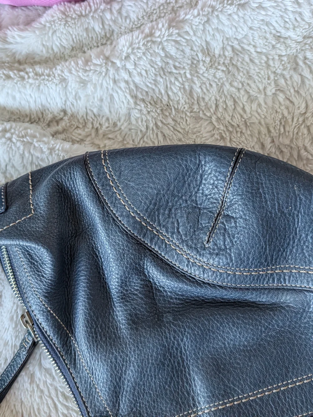Coach Vintage Y2K Navy Blue Leather Soho Hobo Shoulder Bag